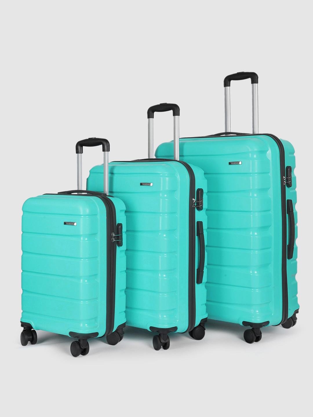 Buy Teakwood Leathers India Set Of 3 360 Degree Rotation Hard Sided Trolley Bag 191L -  - Accessories for Unisex