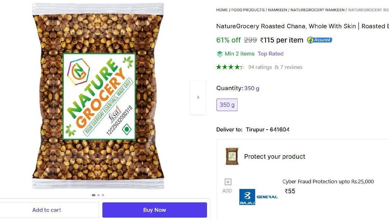NatureGrocery Roasted Chana, Whole With Skin | Roasted Bhuna Chana Plain Yellow Chana Price in India - Buy NatureGrocery Roasted Chana, Whole With Skin | Roasted Bhuna Chana Plain Yellow Chana online 