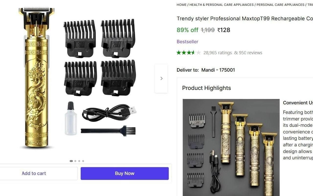 Waikil Professional MaxtopT99 Rechargeable Cordless Electric Blade Beard Trimmer N72  Runtime: 120 min Trimmer for Men & Women Price in India - Buy Waikil Professional MaxtopT99 Rechargeable Cordl