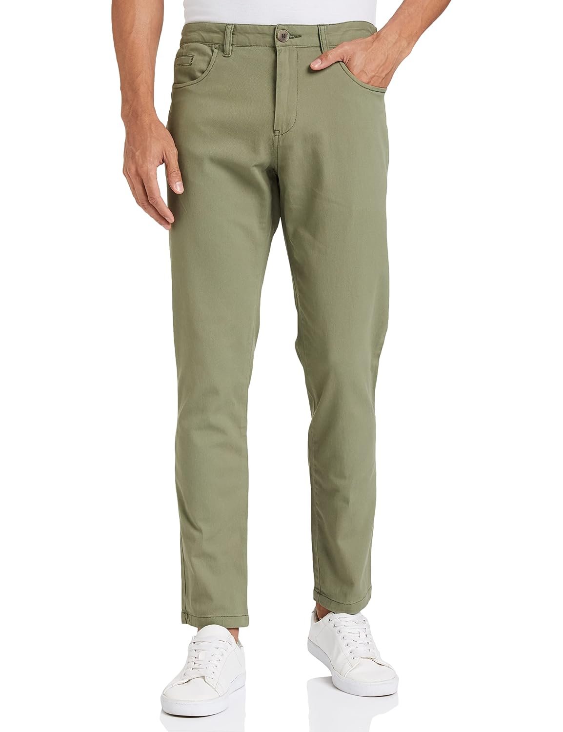 Amazon Brand - Symbol Men Stretchable Casual Pants | Scoop Pocket Chinos | Trousers (Slim Fit)
