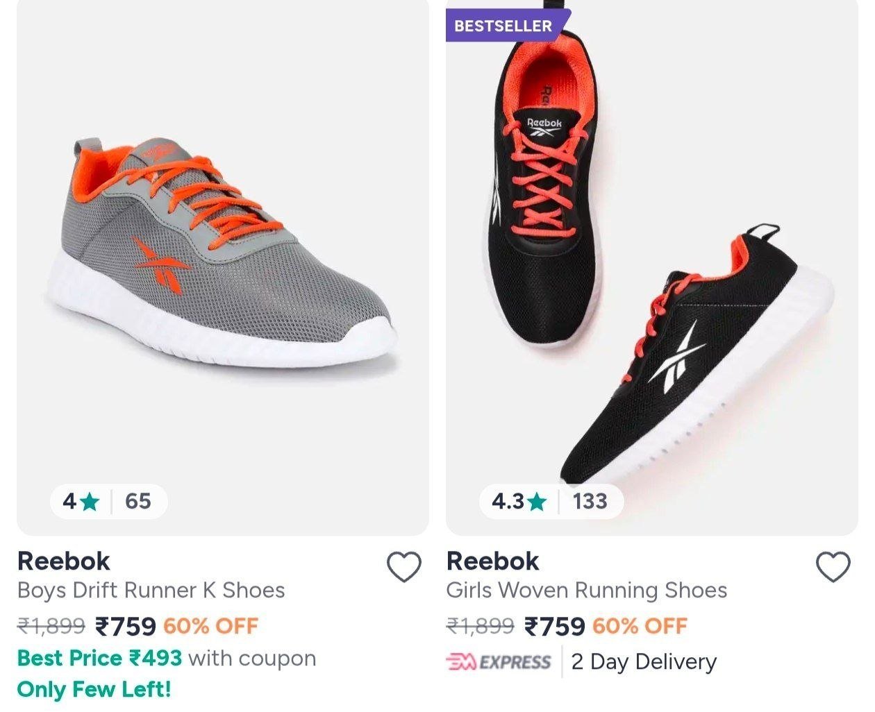 Reebok - EORS Sale Min 55% off | Shop Now on Myntra