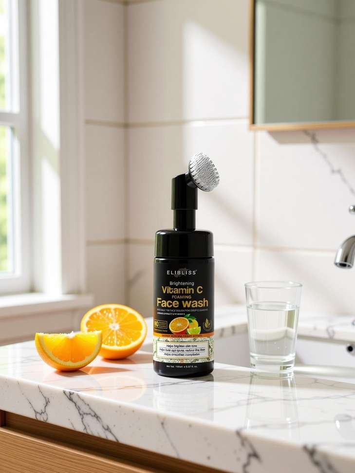 elibliss brightening vitamin c foaming built in face brush deep cleansin men women all skin types wa