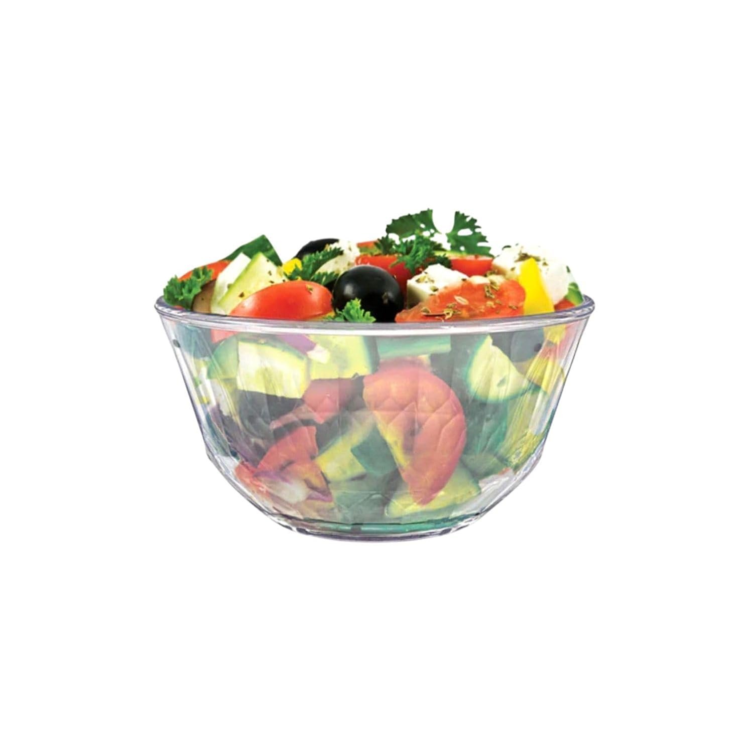 SignoraWare Prism Brorsilicate Glass Serving Bowl | Microwave Safe | Elegant Design for Everyday Use | Mixing & Serving Bowl | Ideal for Cooking, Storing, Reheating & Serving Food (1 LTR | Cle