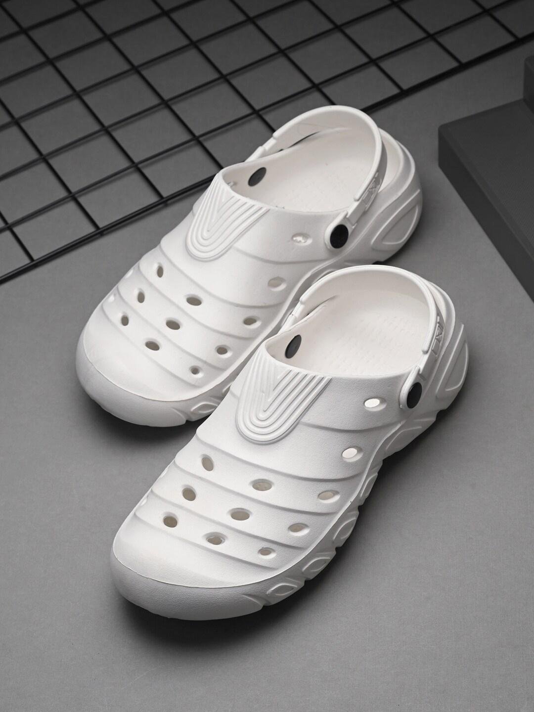 Buy HRX By Hrithik Roshan Men White Self Design Croslite Clogs -  - Footwear for Men