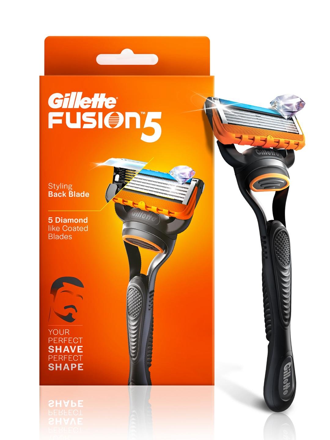 Buy Gillette Fusion Razor With Back Blade Beard Shaper   1 Razor -  - Personal Care for Men