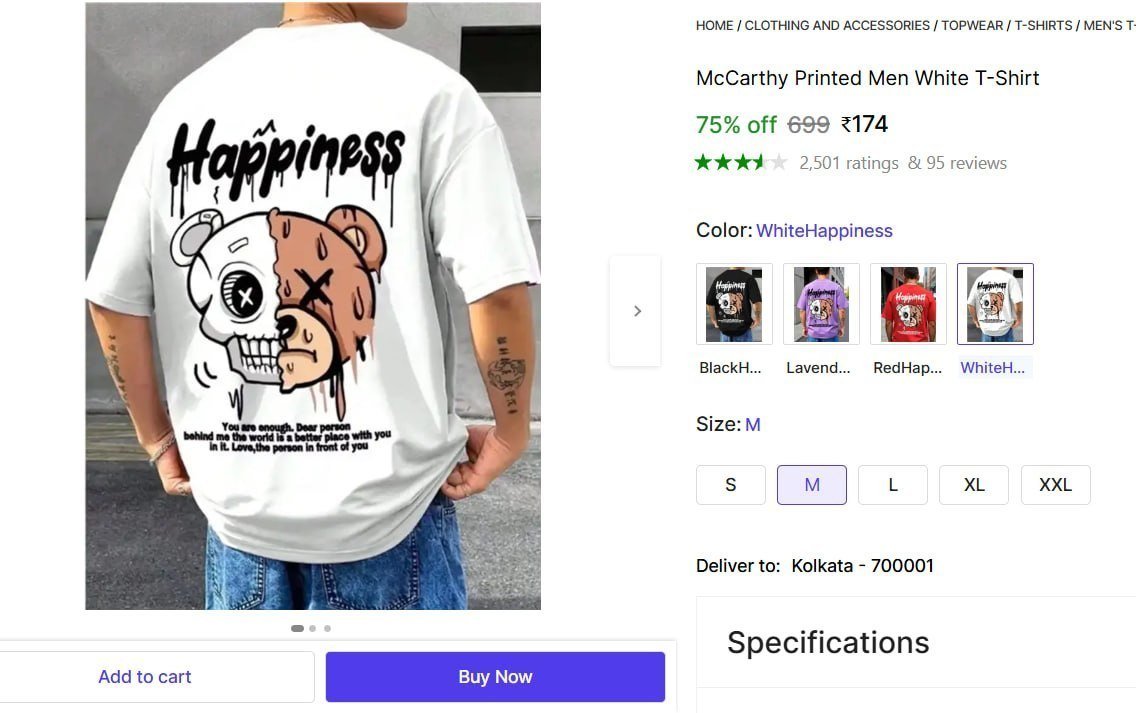 mccarthy printed men white t shirt