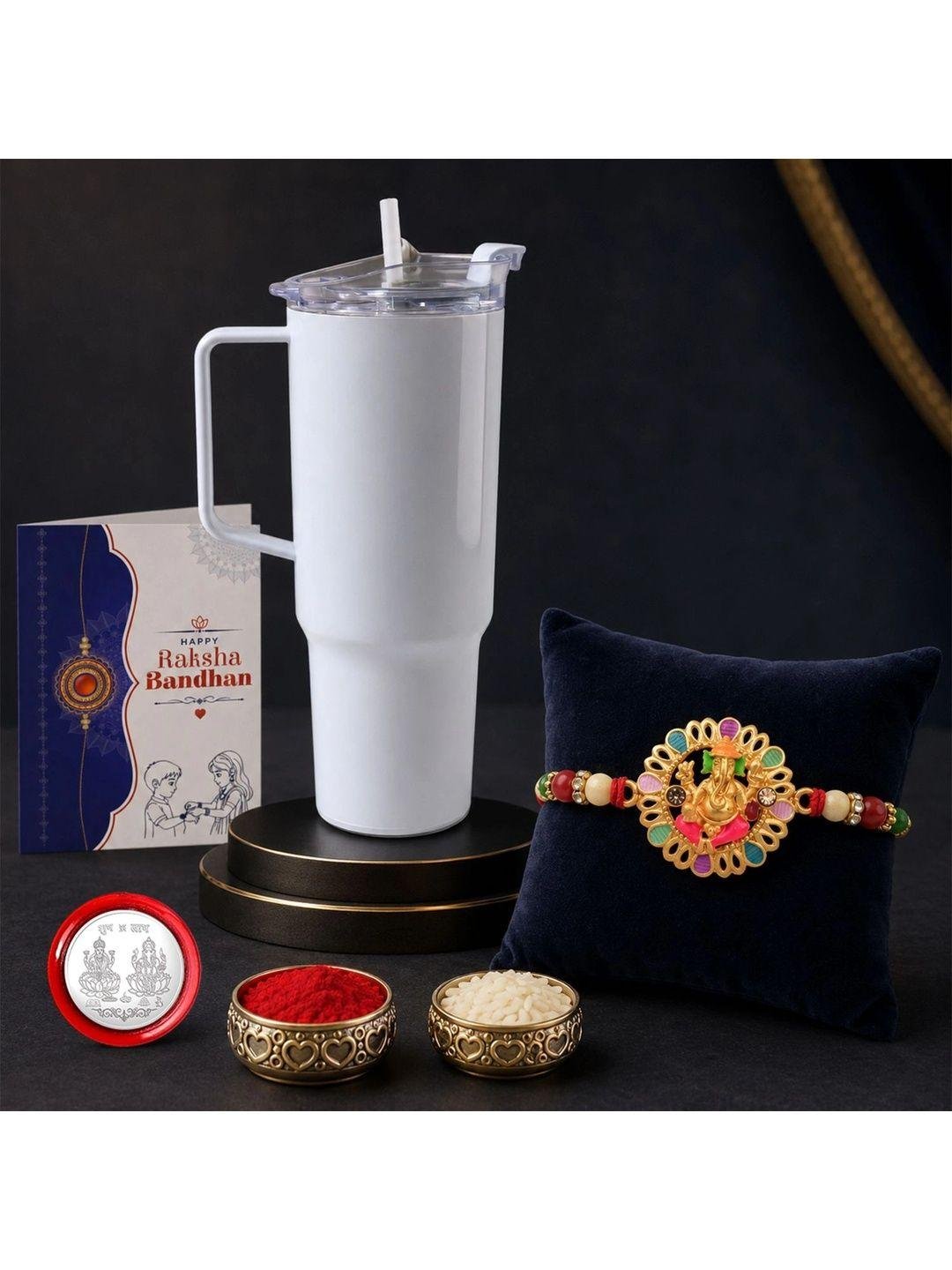 Buy DeoDap Set Of 6 Rakhi Gift Set With Silver Coin & Roli Chawal -  - Accessories for Unisex