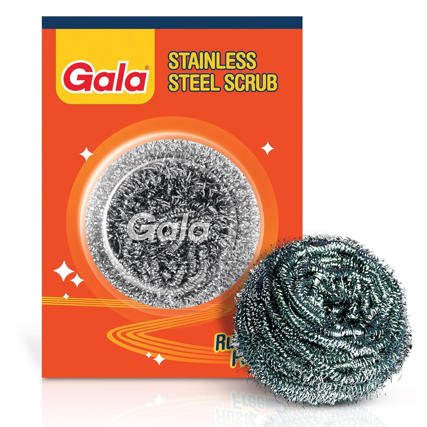 Gala Stainless Steel Scrubber - 1 Piece for Kitchen Utensils Cleaning