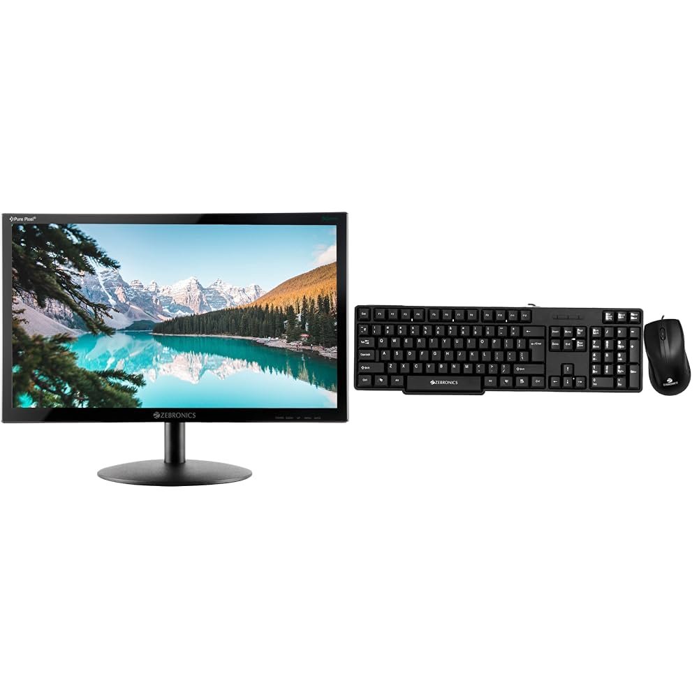 ZEBRONICS Zeb-V19Hd 18.5 Inch (46.99 Cm) Led Monitor with Supporting Hdmi, Vga Input, Hd 1366 X 768