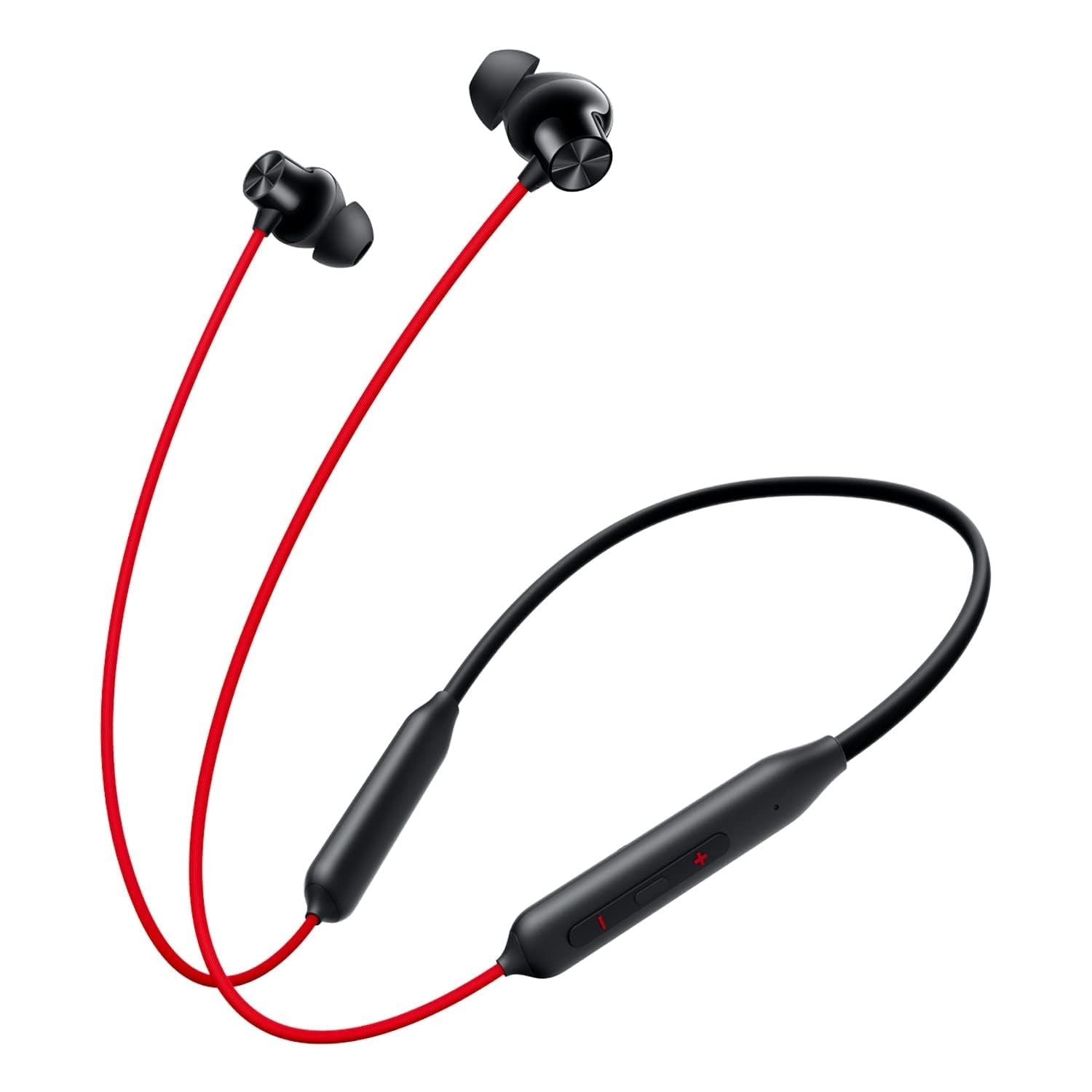 Bluetooth Wireless in-Ear Earphones with Mic | Fast Charging 10 Mins = 20 Hrs Music, 30 Hrs Total Battery, Deep Bass, Lightweight Neckband Headphones (Red)