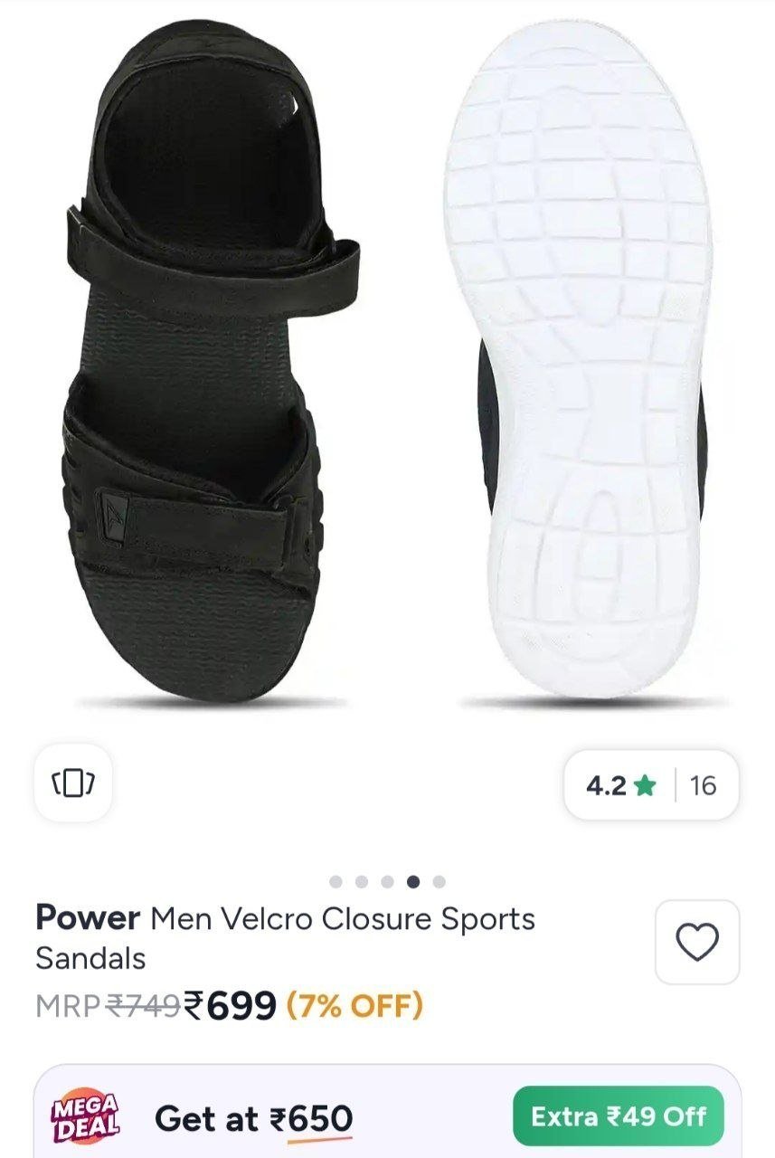 Buy Power Men Velcro Closure Sports Sandals -  - Footwear for Men