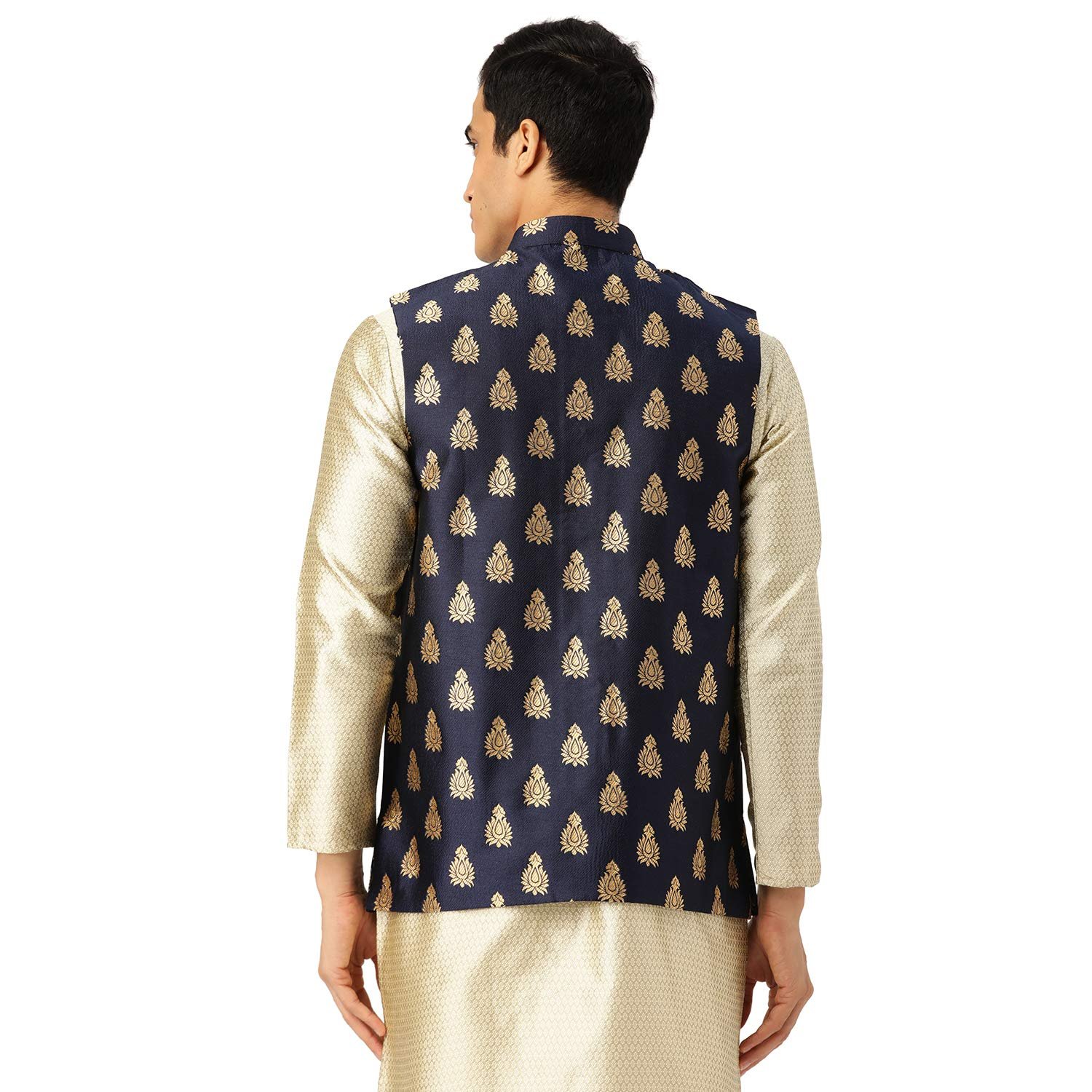SOJANYA (Since 1958, Mens Silk Blend Self Design Nehru Jacket