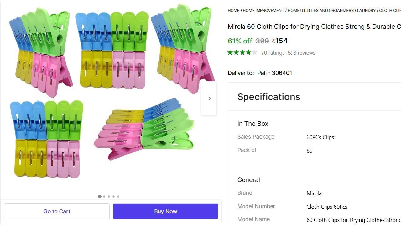 mirela 60 cloth clips drying clothes strong durable pins indoor outdoor plastic