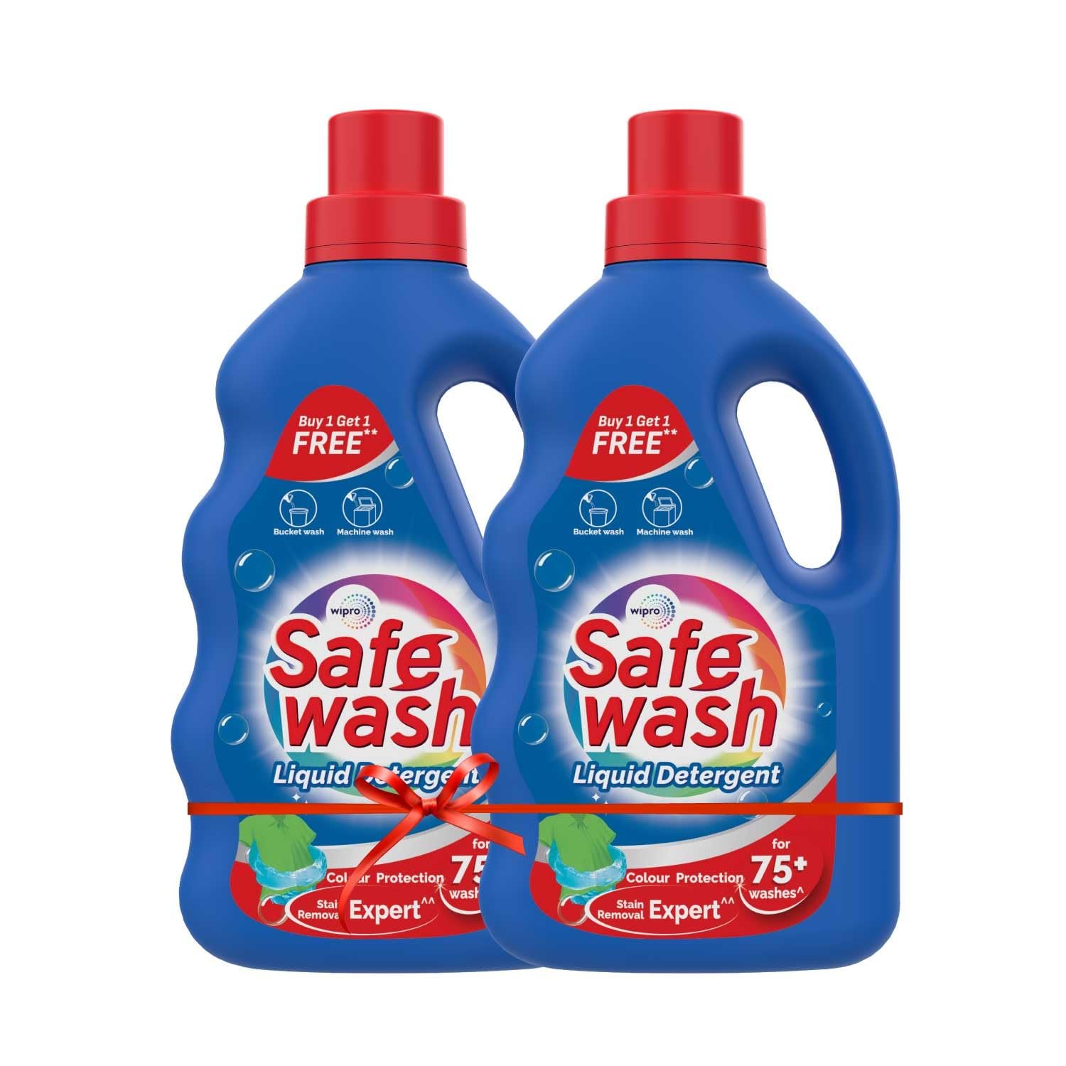 Safewash Gentle Premium Liquid Detergent 1 Kg Bottle (Pack of 2) with Active Fabric Conditioners| Soda and Bleach Free| PH Neutral Formula for 7-in-1 Expert Care