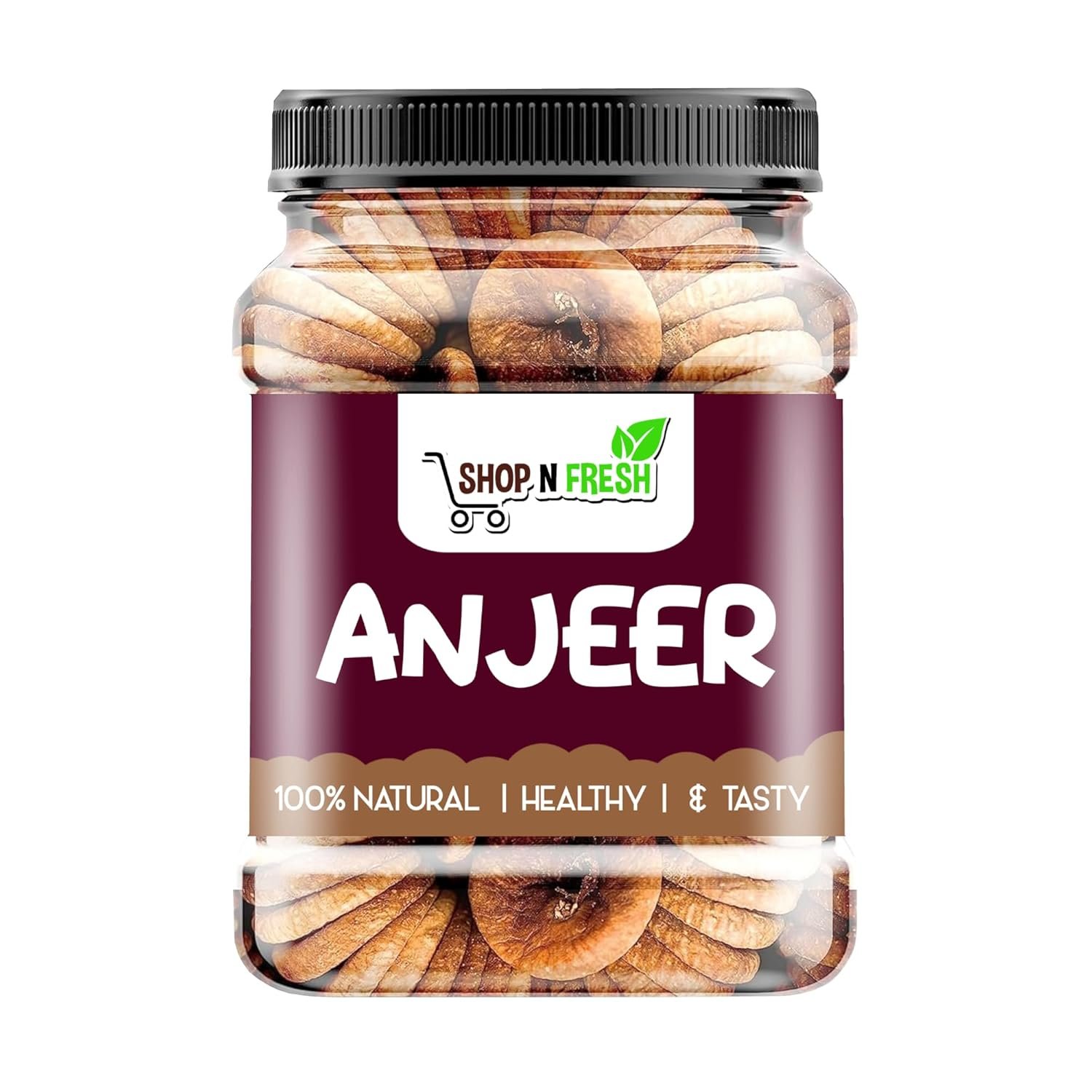 SHOP N FRESH Premium Afghani Anjeer (Dry Figs) 415g | Fresh & Naturally Sweet Dried Figs | Rich in Fiber, Calcium & Iron | Healthy Dry Fruits Snack for Daily Nutrition (415gm)