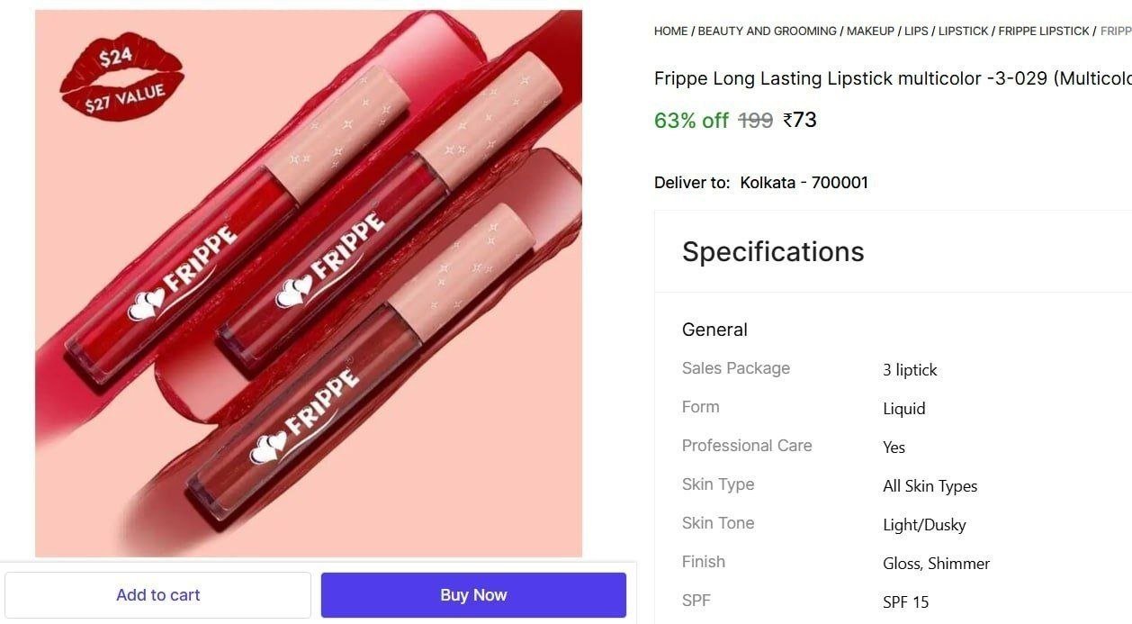 frippe long lasting lipstick multicolor 3 029