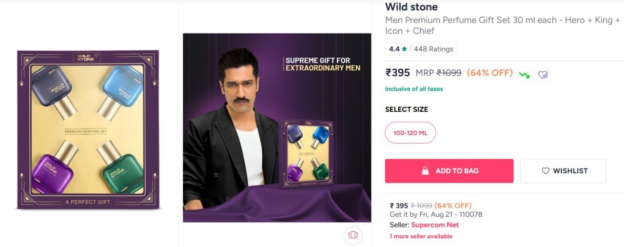 Buy Wild Stone Men Premium Perfume Gift Set 30 Ml Each   Hero + King + Icon + Chief -  - Personal Care for Men