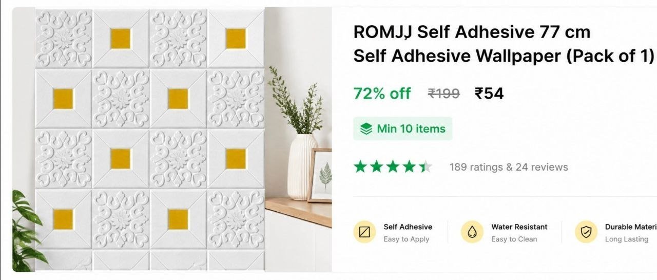 romj self adhesive 77 cm wallpaper
