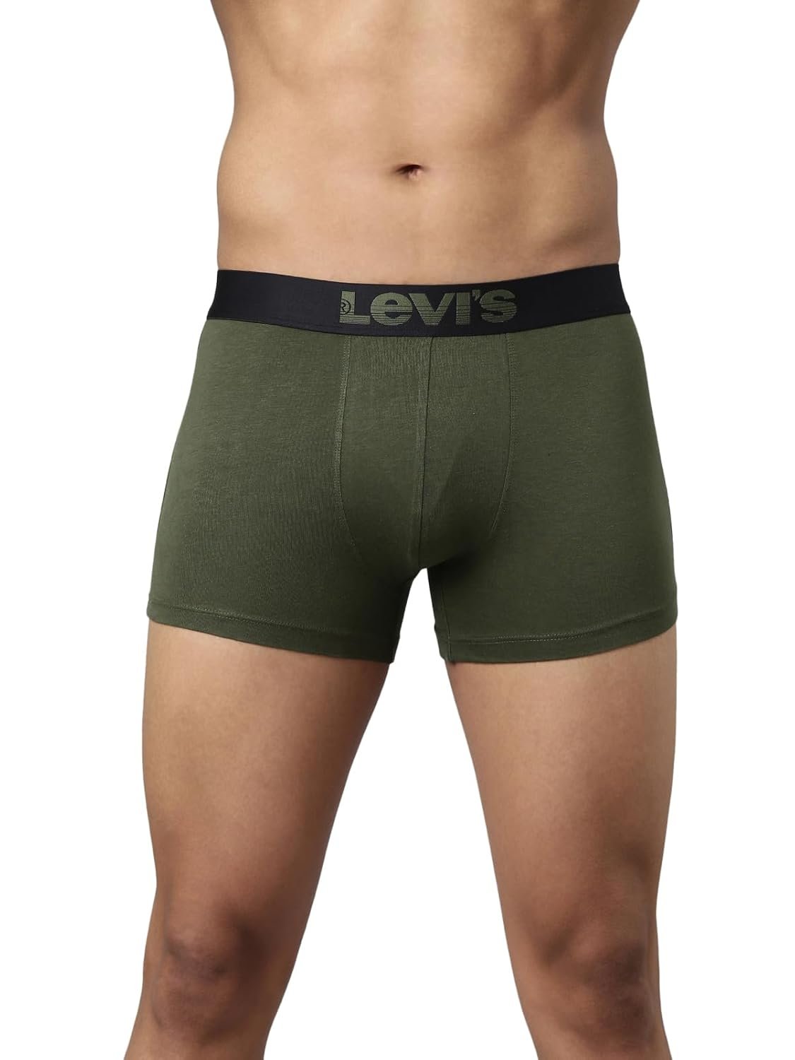 Levi's 032A Trunk for Men | Supima Modal Lycra Blend | Breathable Solid Men’s Underwear | 4-Way Stretch | Anti-Roll No-Dig Waistband | No Ride-Up Mid Length Fit | Stay Retention | Pack of 1