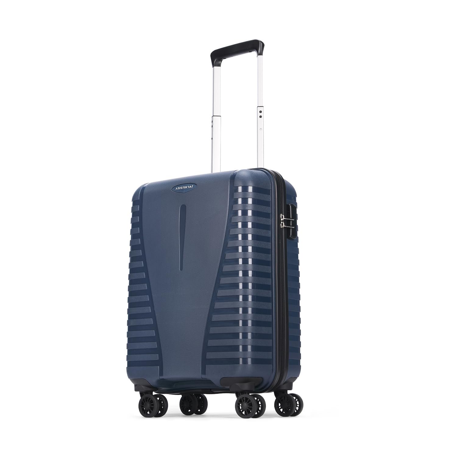 Aristocrat Airpro Cabin (Small Size) Hard Case Trolley Bag, 8 Wheels, Polypropylene Case Luggage, Combination Lock, Travel-Friendly, for Men & Women, 3-Year Global Warranty, 55 cm, Poseidon Blue