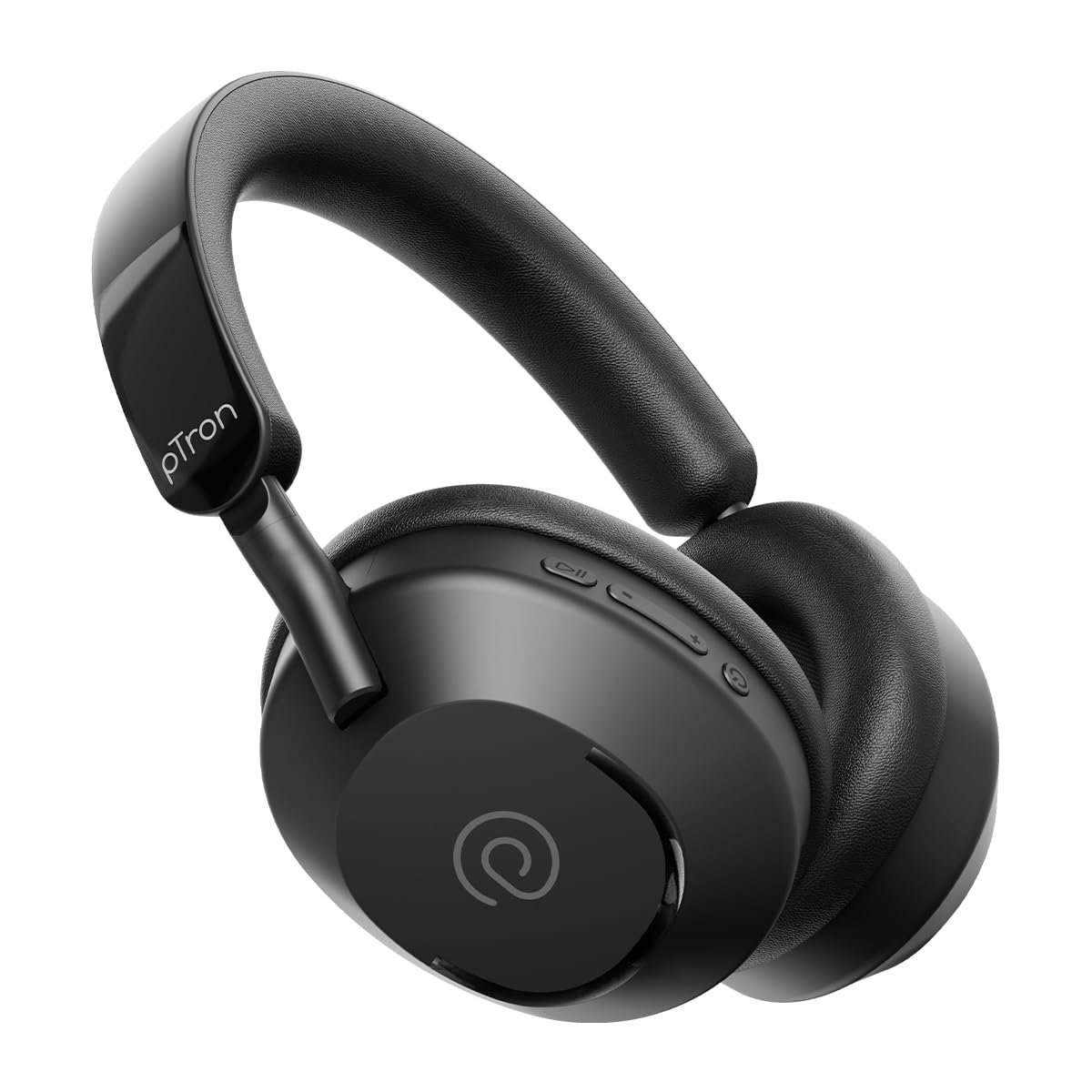pTron Studio Ultima (2026 Upgrade) 60Hrs Playtime, Dual Device Pairing, Custom EQ, Mobile App, Wireless Over Ear Headphones w/HD Mic & TruTalk AI-ENC Calls, BTv5.4 & Type-C Charging (Midnight)