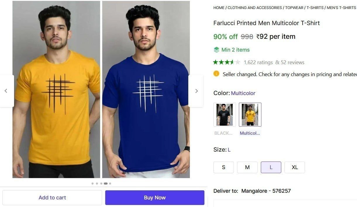 farlucci printed men multicolor t shirt