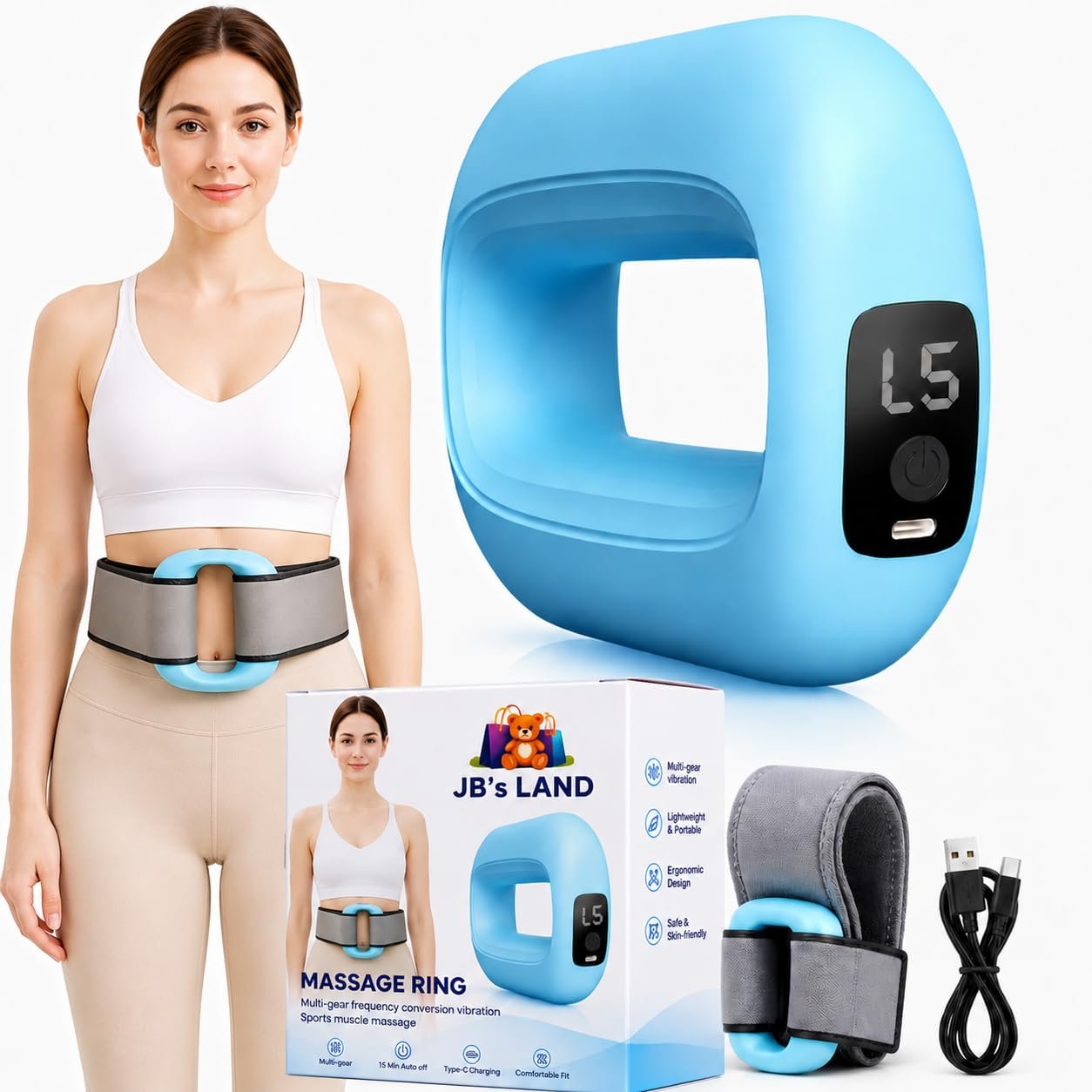 Belly Fat Burner Belt | Wearable Vibration Waist Massager for Men & Women