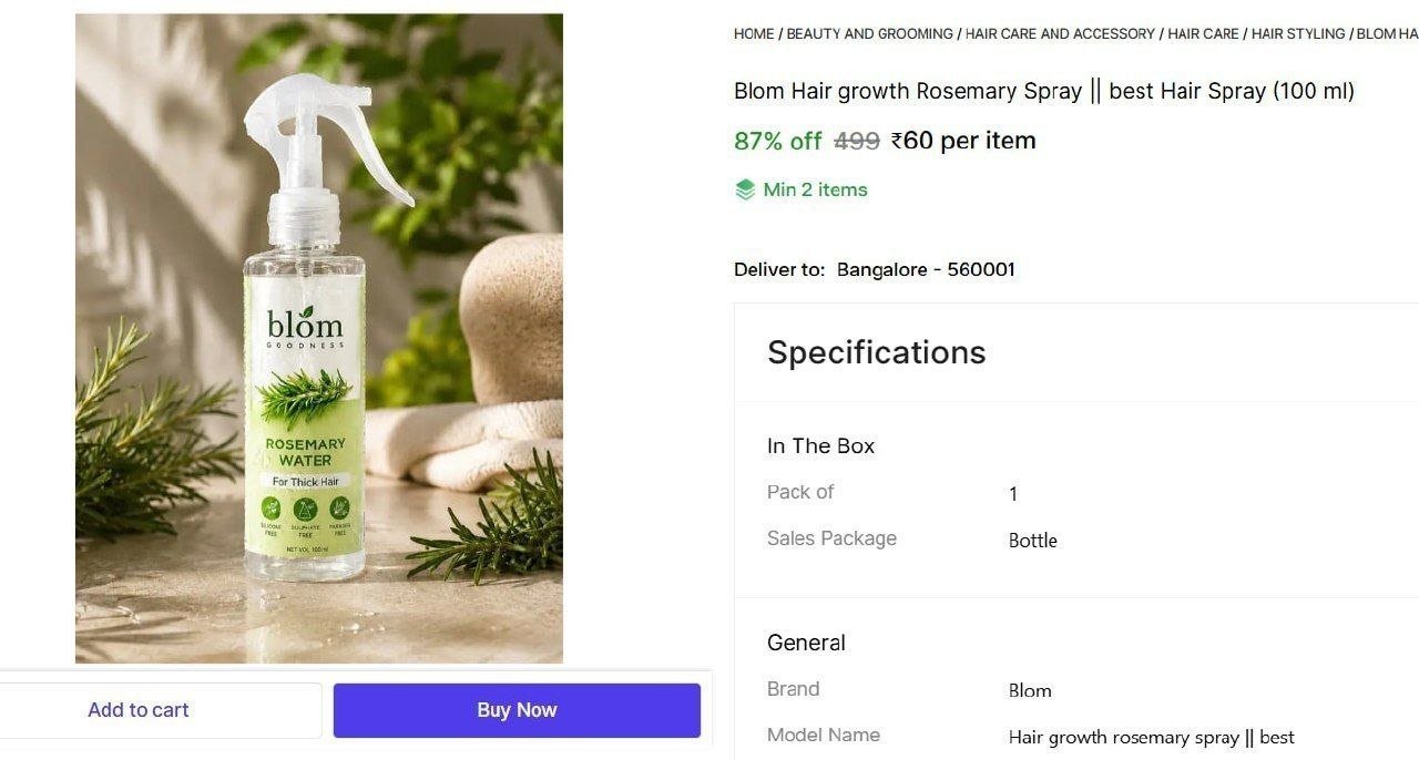 blom hair growth rosemary spray best