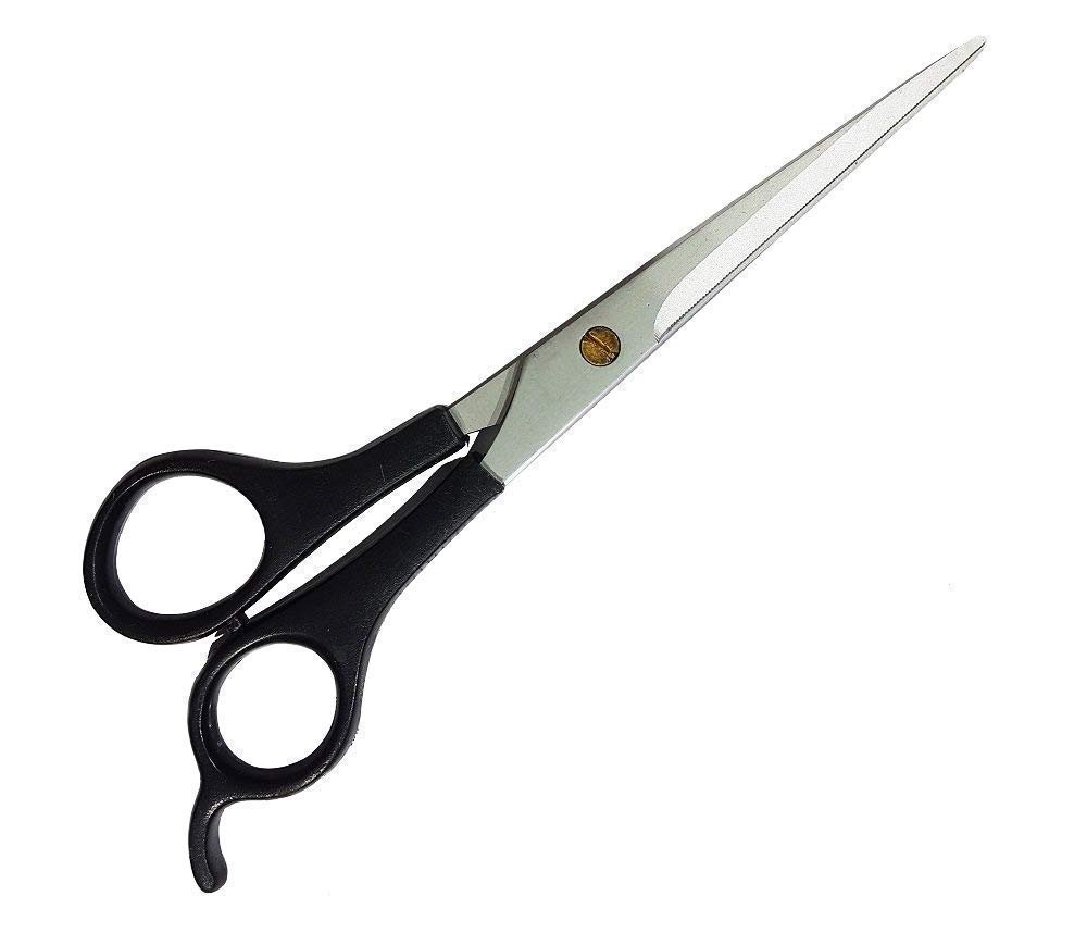 Hair Cutting Scissors Professional Stainless Steel for Salon Barber and Home Use for Men and Women Hair Cut Scissors (Black Handle) - 6.5 inch Set of 1