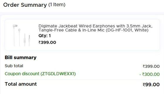 Digimate Jackbeat Wired Earphones with 3.5mm Jack, Tangle-Free Cable &