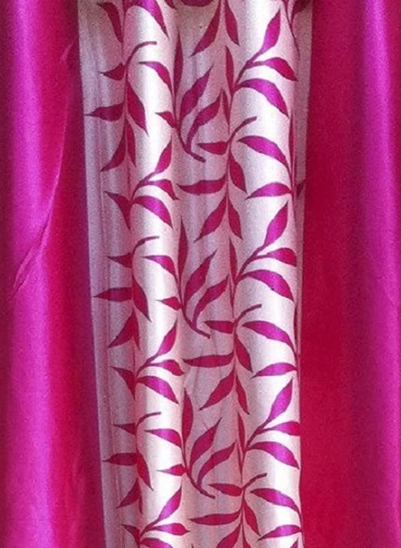 Polyester Blend Decorative Kolavary Room Door Curtain (Pink, 5 Feet) - Set of 1