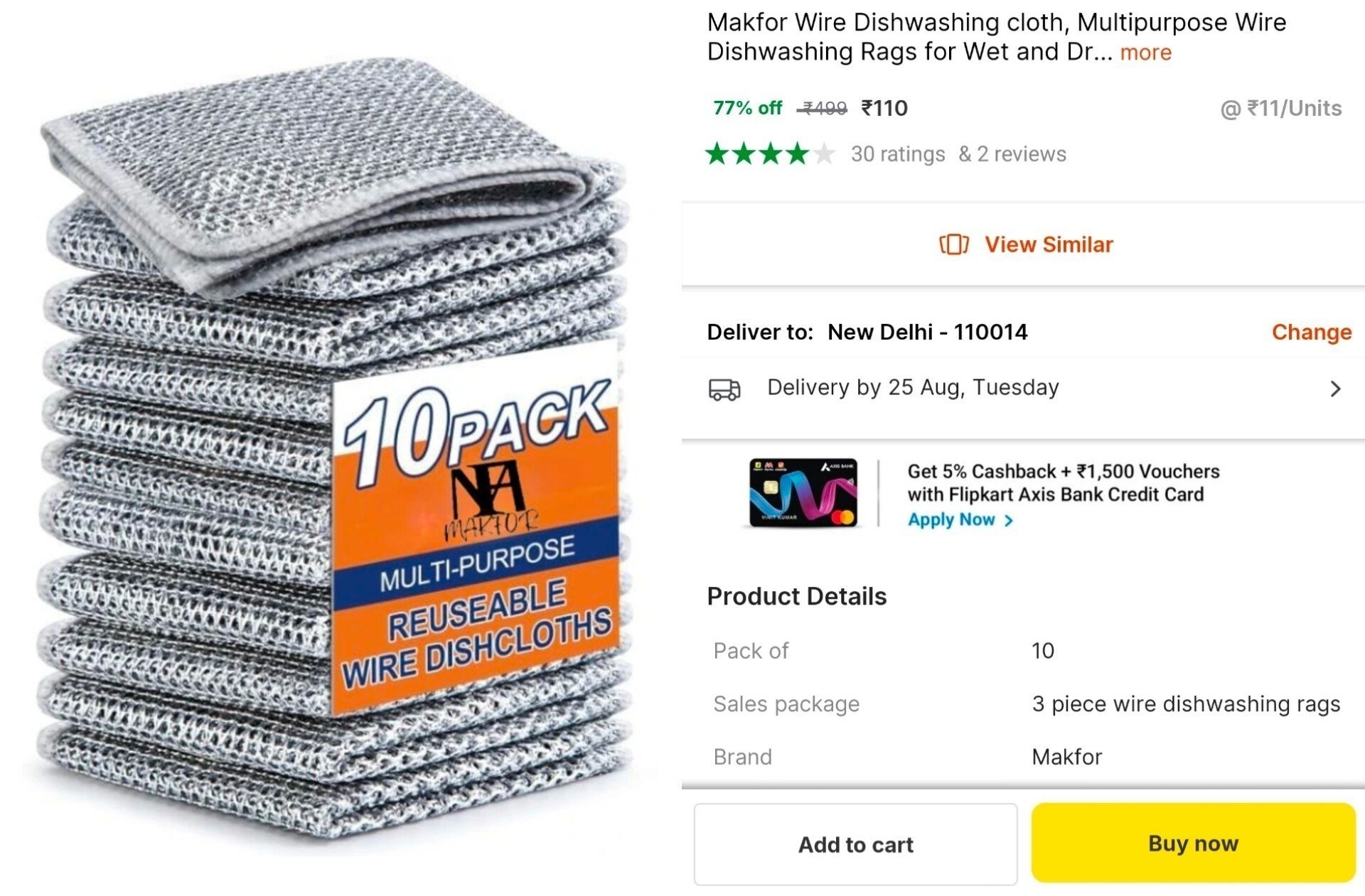 makfor wire dishwashing cloth multipurpose rags wet dry scrub pad