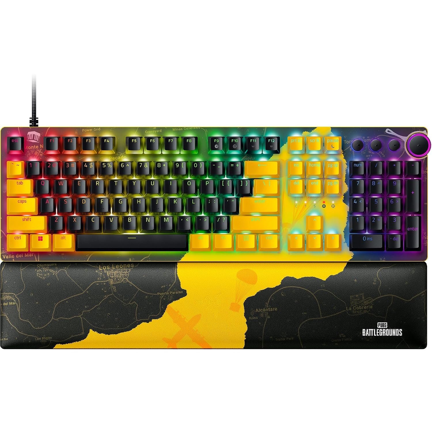 Razer Huntsman V2 Optical Gaming Keyboard:Fastest Clicky Optical Switches W/Quick Keystrokes&8000Hz Polling Rate-Doubleshot Pbt Keycaps-Dedicated Media Keys&Dial-Pubg:Battleground Edition,Wire