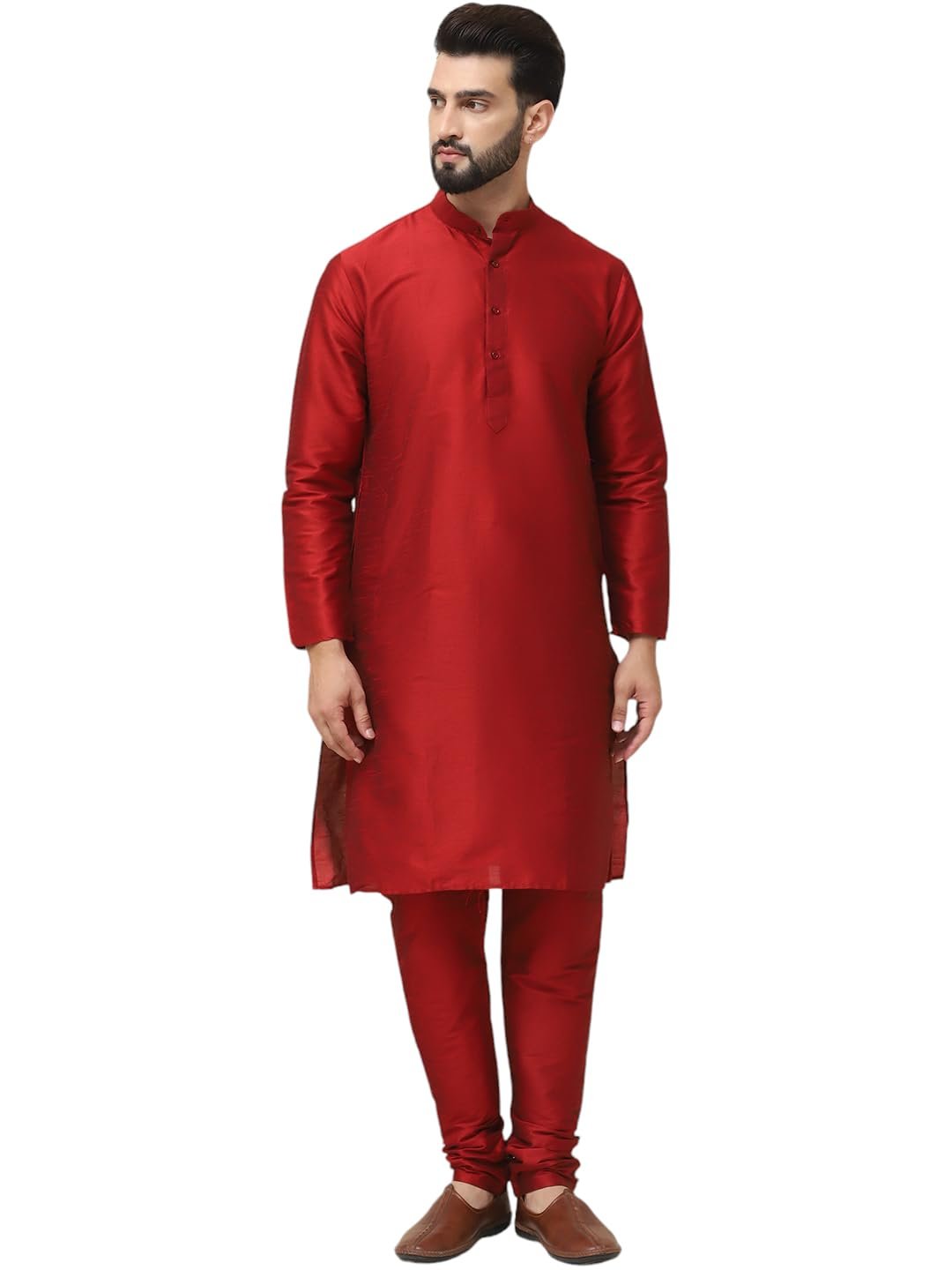 SOJANYA Men's Dupion Silk Solid (Since 1958 Kurta Set & Churidaar Pyjama