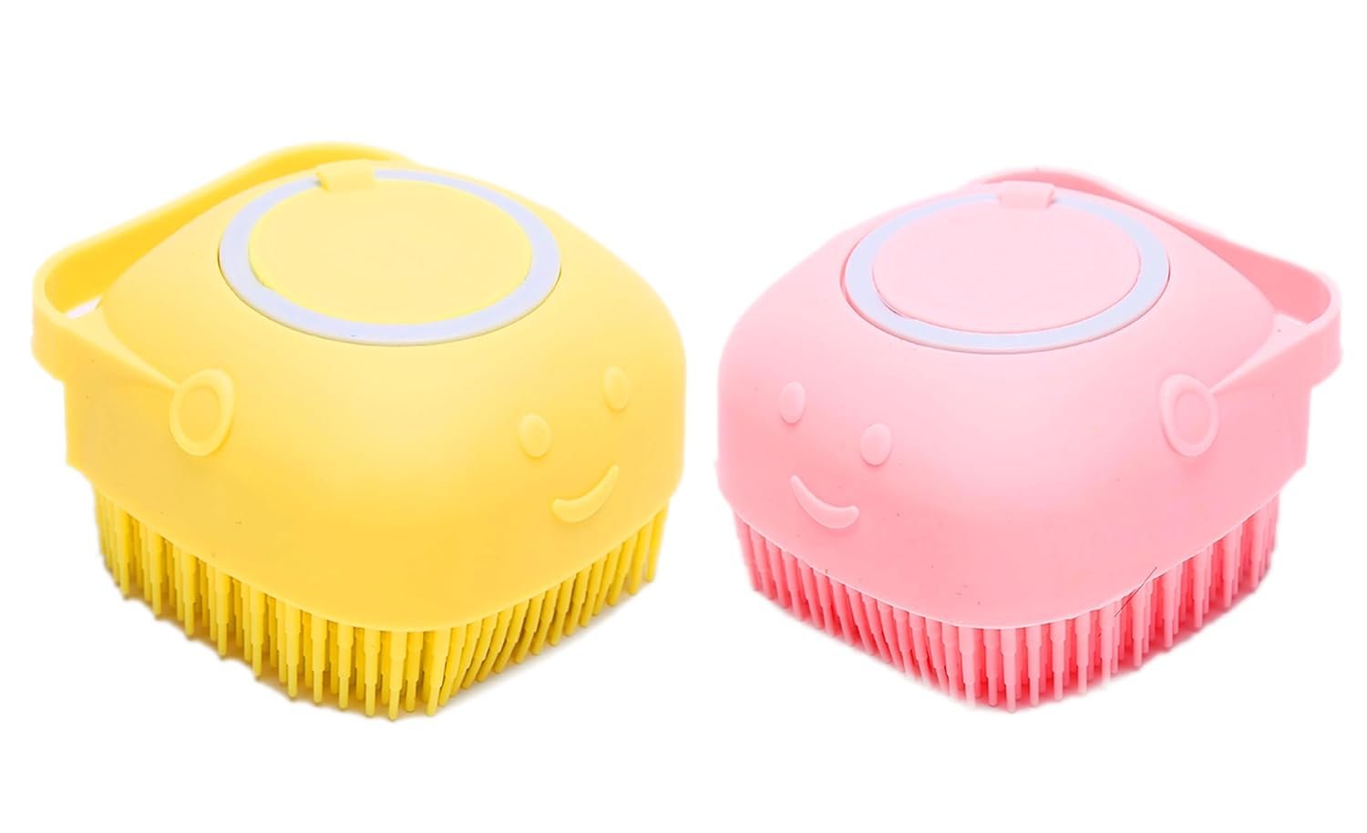 GLUN® Silicone Brush with Shower Gel Dispenser, Mud & Dirt Remover with Soft Silicone Bristle with Non-toxic Brushes Pack of 1