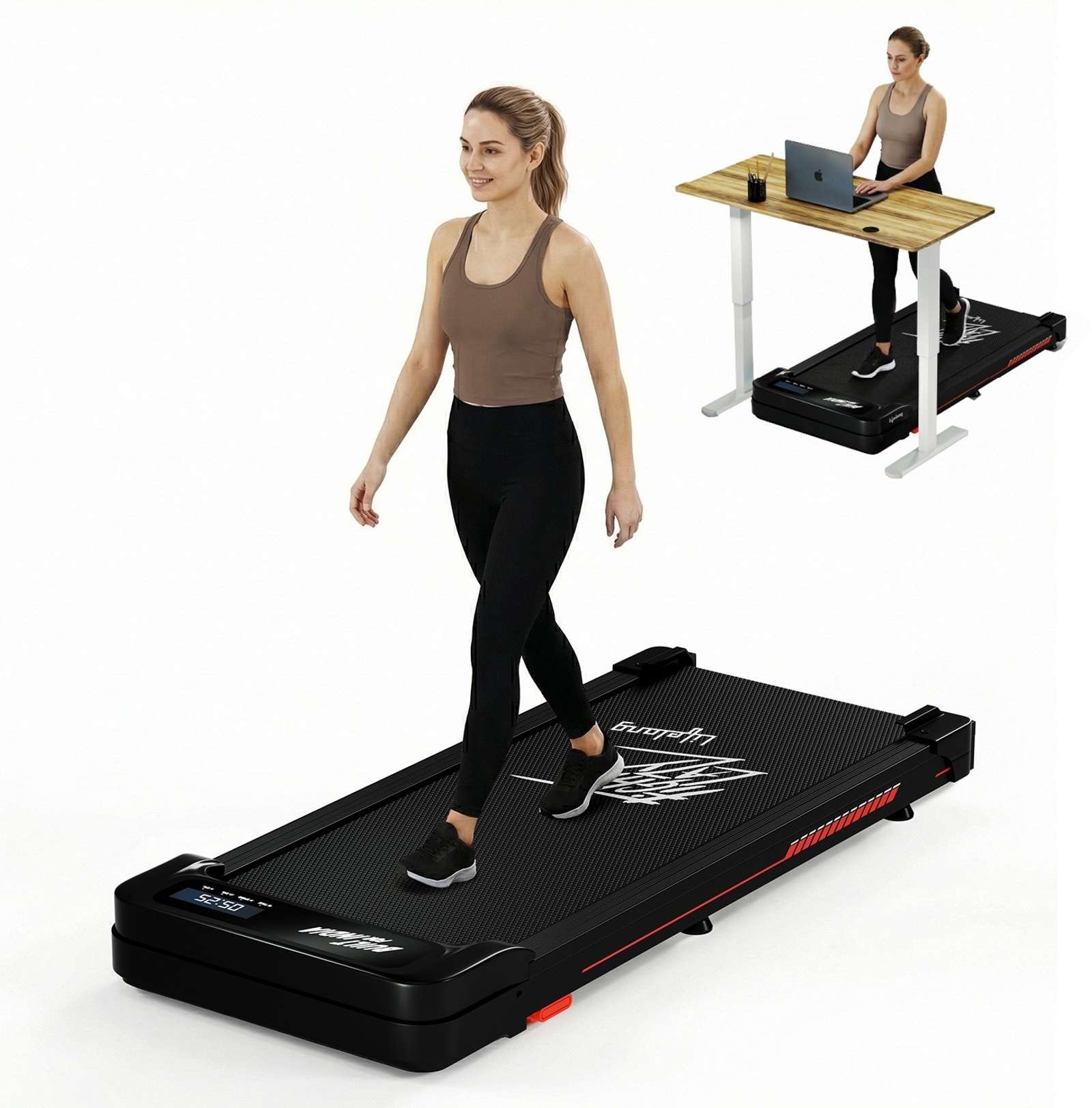 lifelong walking pad treadmill 3 hp motor 2 level manual incline led display max weight 110 kg