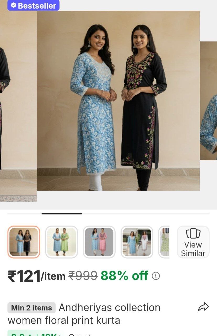 andheriyas collection women floral print kurta