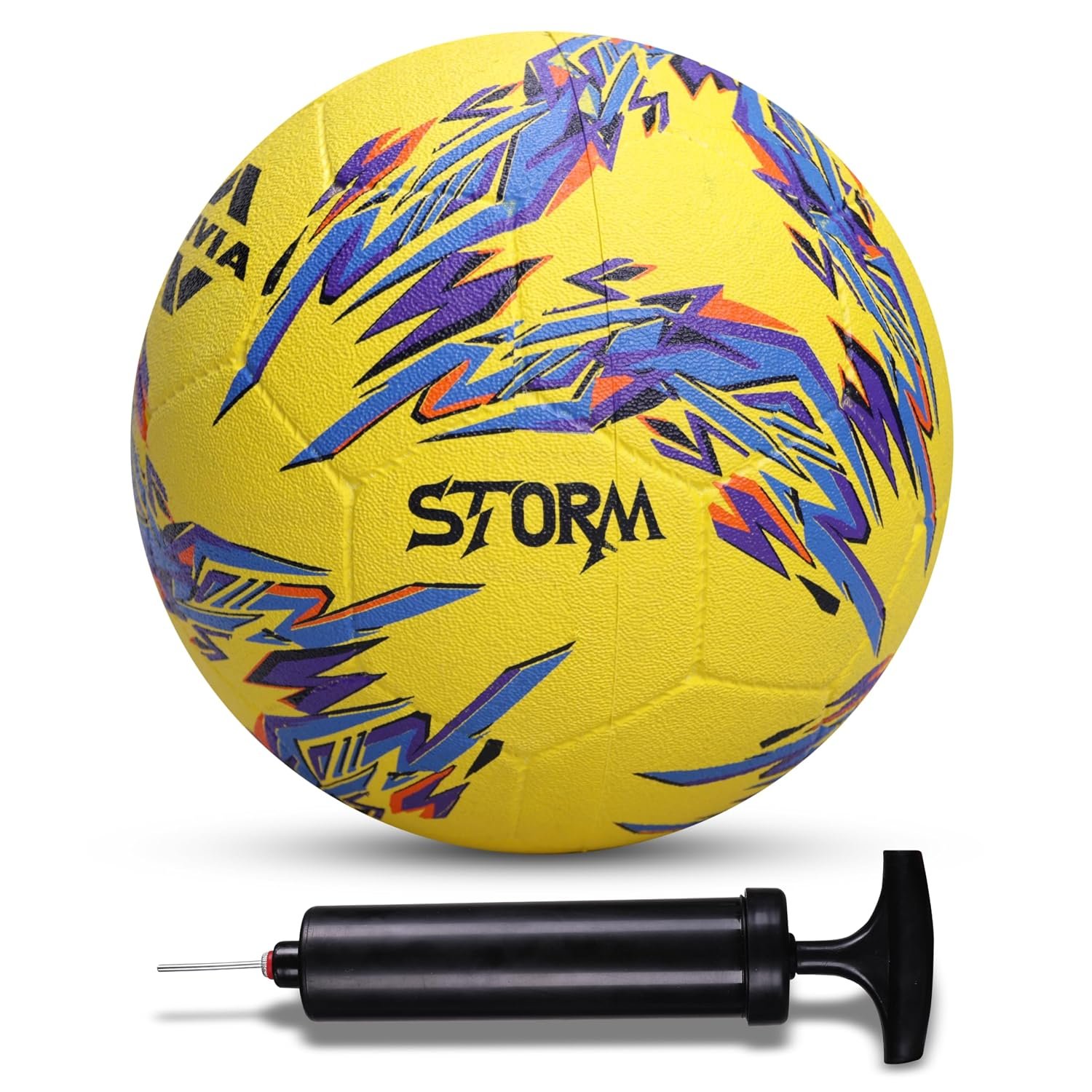 Nivia Combo Storm 2.0 Football (Size - 5, Yellow) with Ball Pump