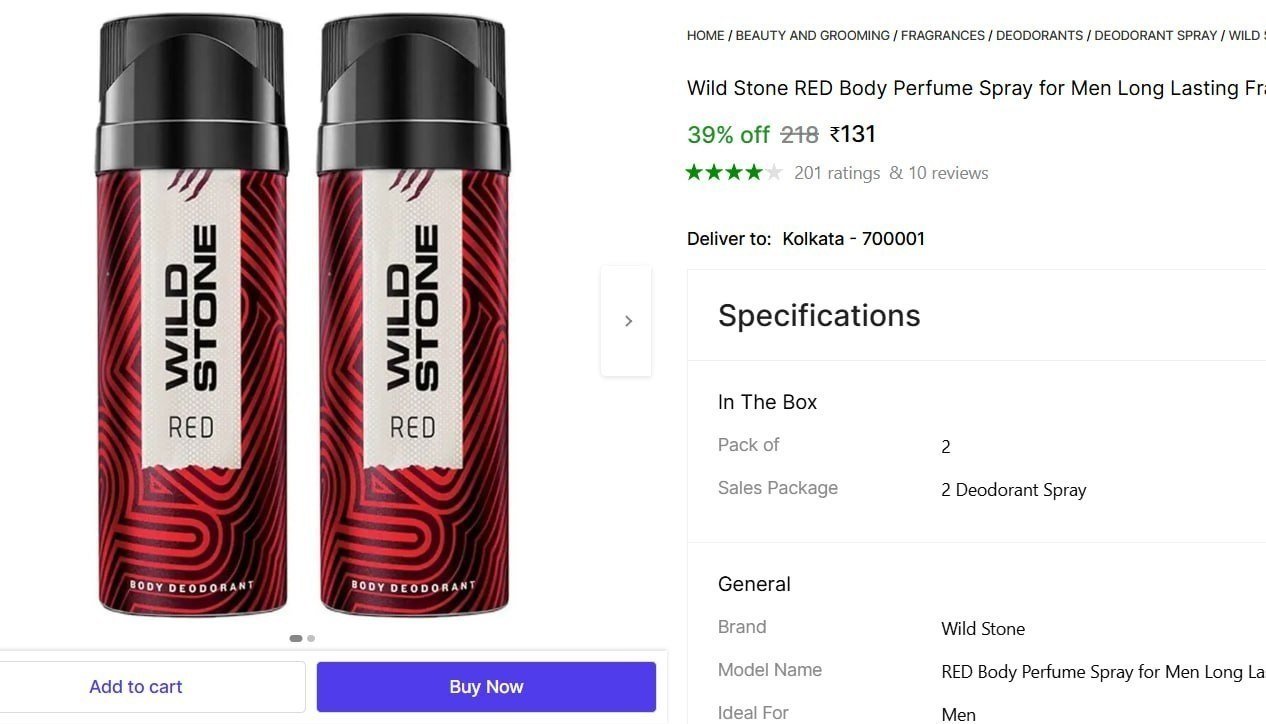 wild stone red body perfume spray men long lasting fragrance 50 ml each deodorant
