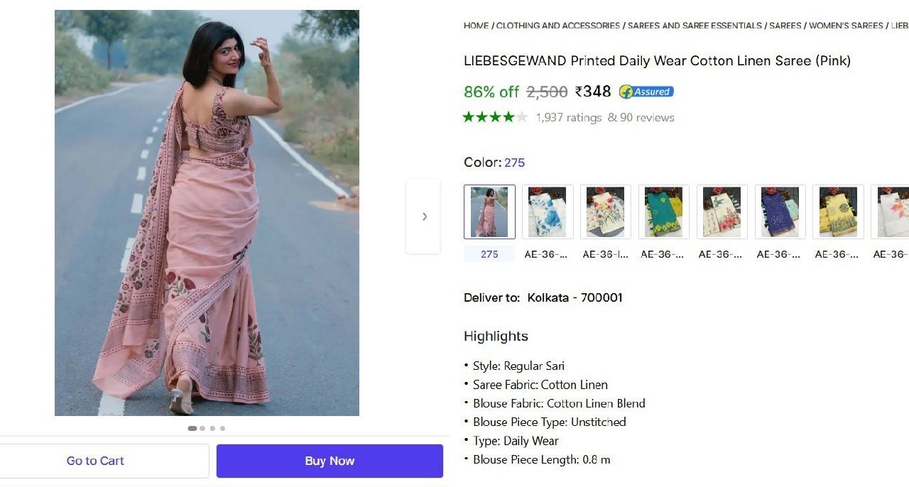 liebesgewand printed daily wear cotton linen saree