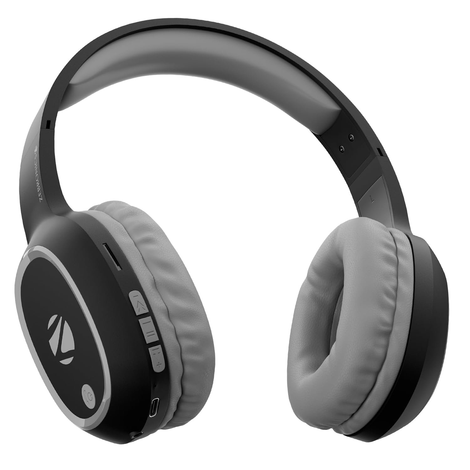Zebronics Thunder (2026 Upgrade) Wireless Headphones, BT v6.0, True 60 hrs Playback, 40mm Drivers, ENC, Gaming Mode, Dual Pairing, AUX & microSD, Rapid Charging, Call Function (Black)