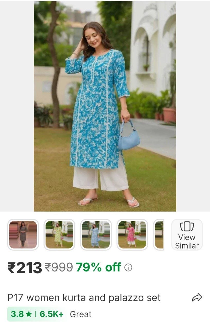 p17 women kurta and palazzo set