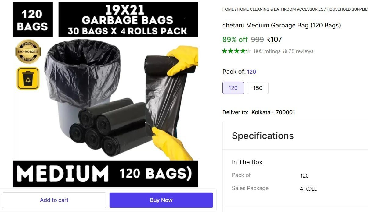 chetaru medium garbage bag