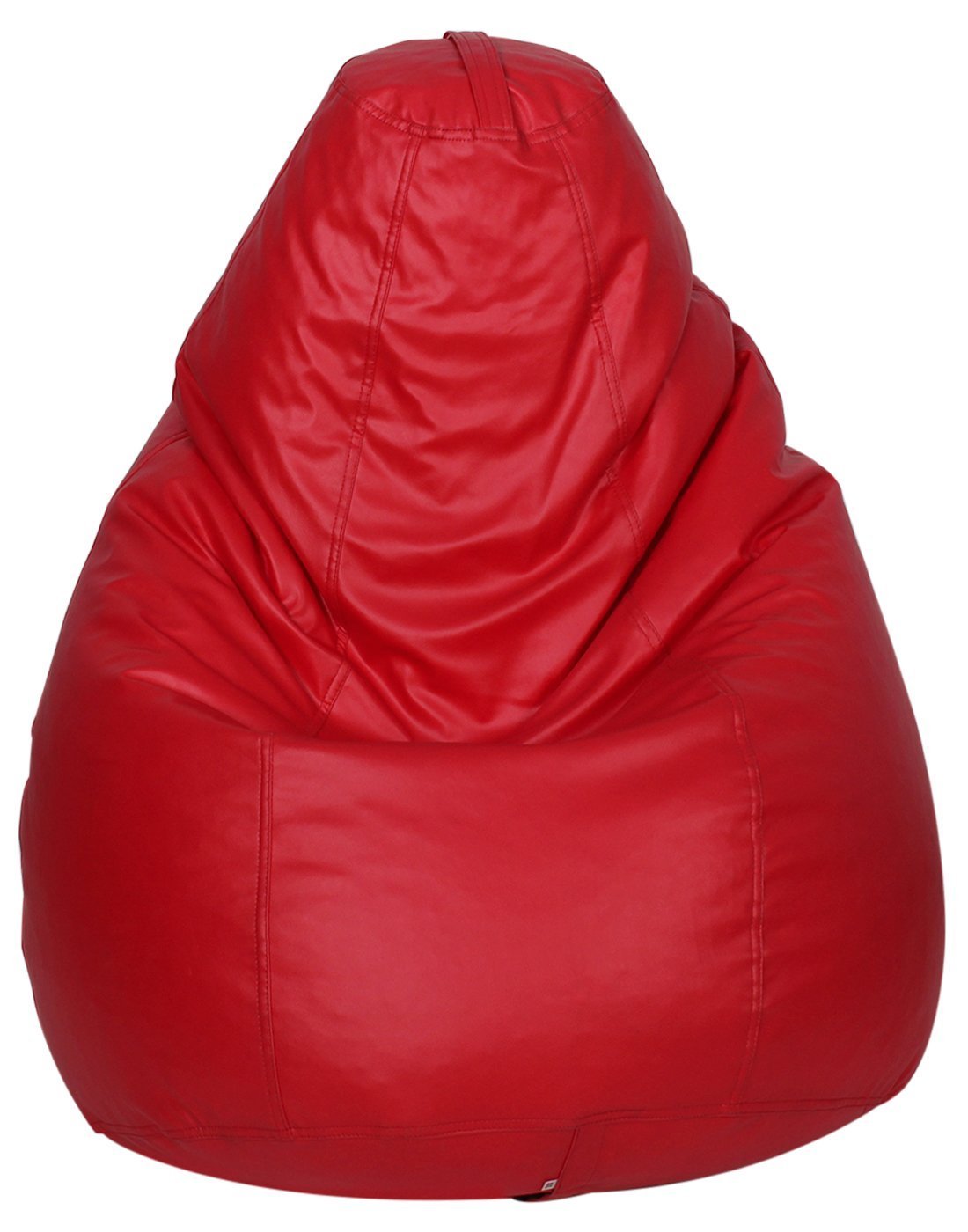 Sattva Classic XXXL Bean Bag with Pocket Filled with Beans | Faux Leather Teardrop Bean Bag for Adults & Teens | Pre-Filled Comfortable Seating for Bedroom, Living Room, Office, Home – Red