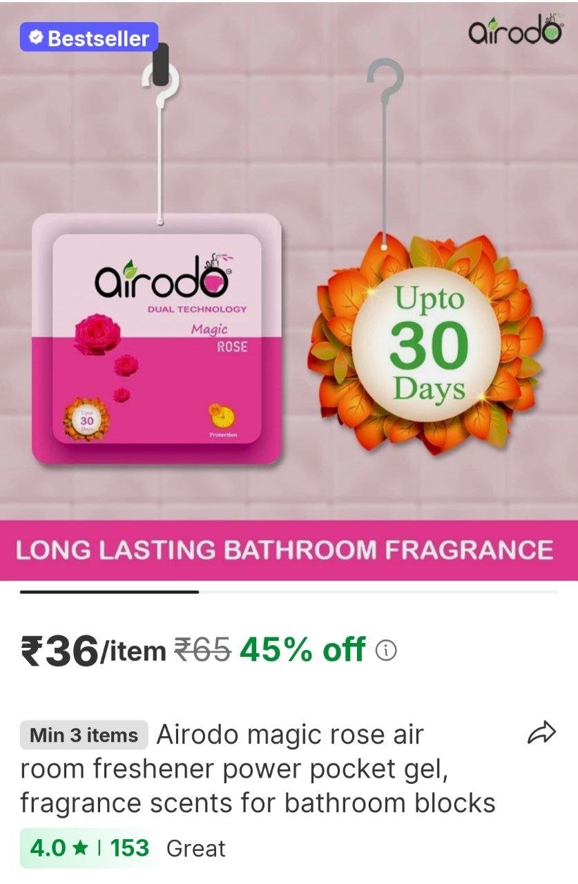 airodo magic rose air room freshener power pocket gel fragrance scents for bathroom blocks