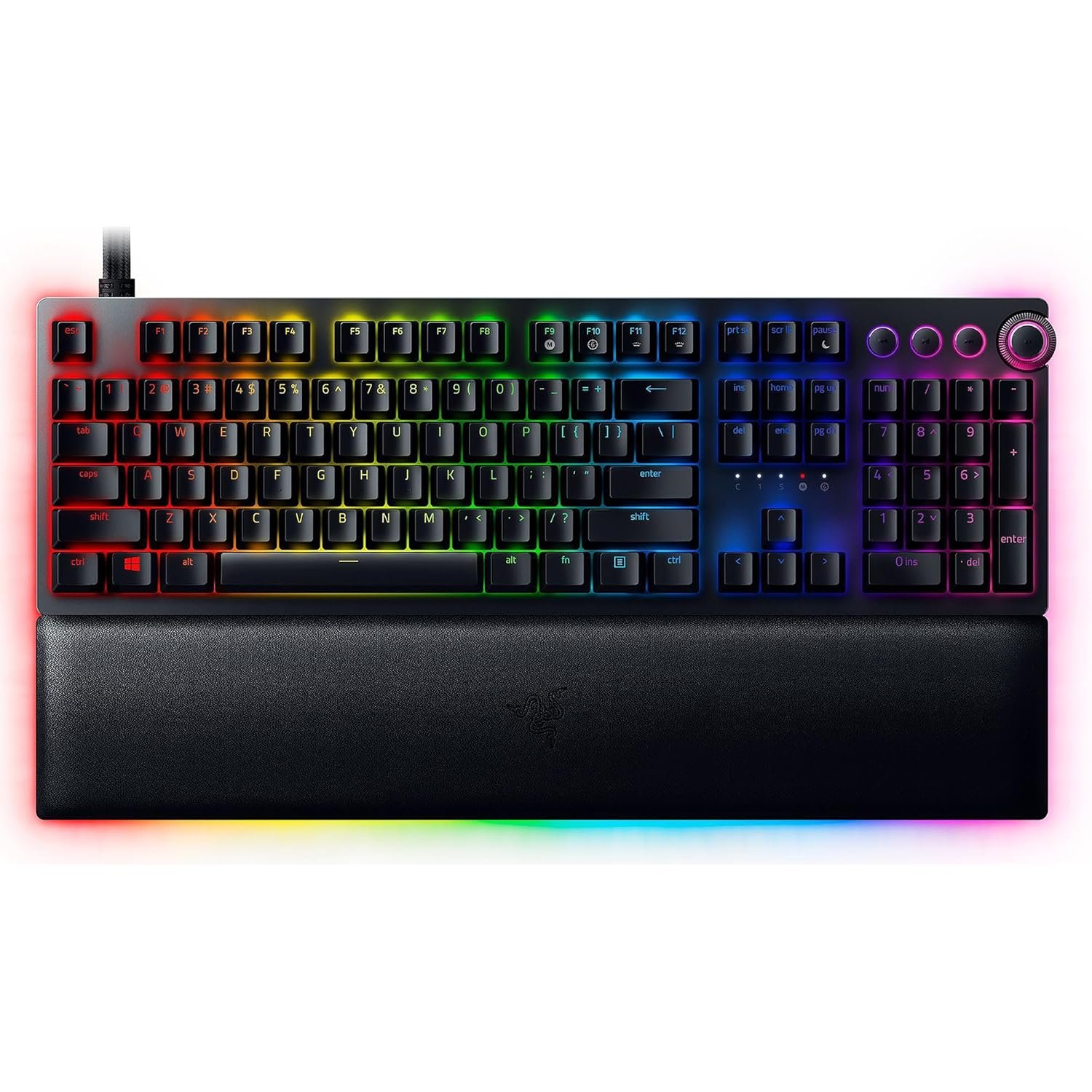 Razer Huntsman V2 Analog Gaming Keyboard Analog Optical Switches, Powered Chroma RGB Full Siz Black - Rz03-03610100-R3M1, Wired