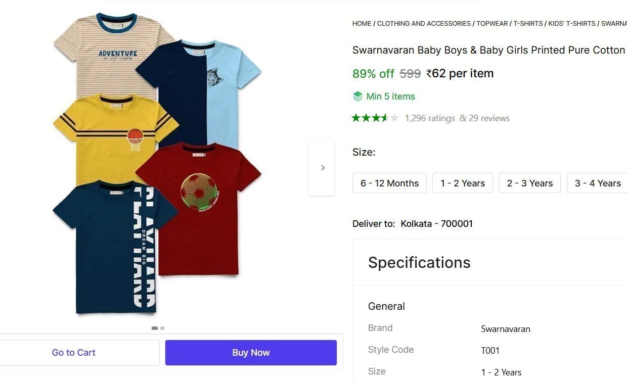 swarnavaran baby boys girls printed pure cotton t shirt