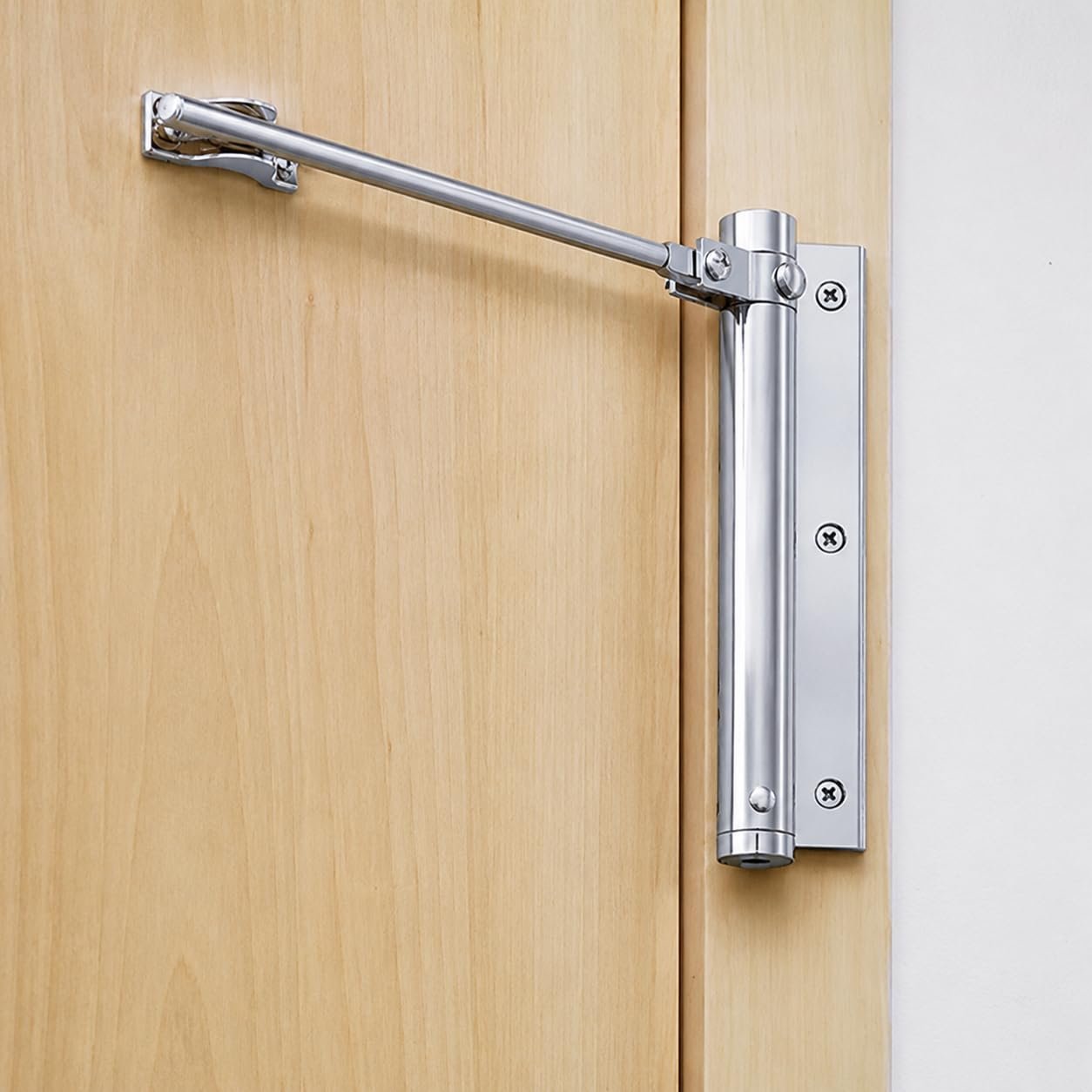 Automatic Door Closer, Heavy Duty Adjustable Spring-Loaded Door Closer with Allen Key & Screws, Self Closing for Residential, Commercial, Storm, Interior & Screen Doors'