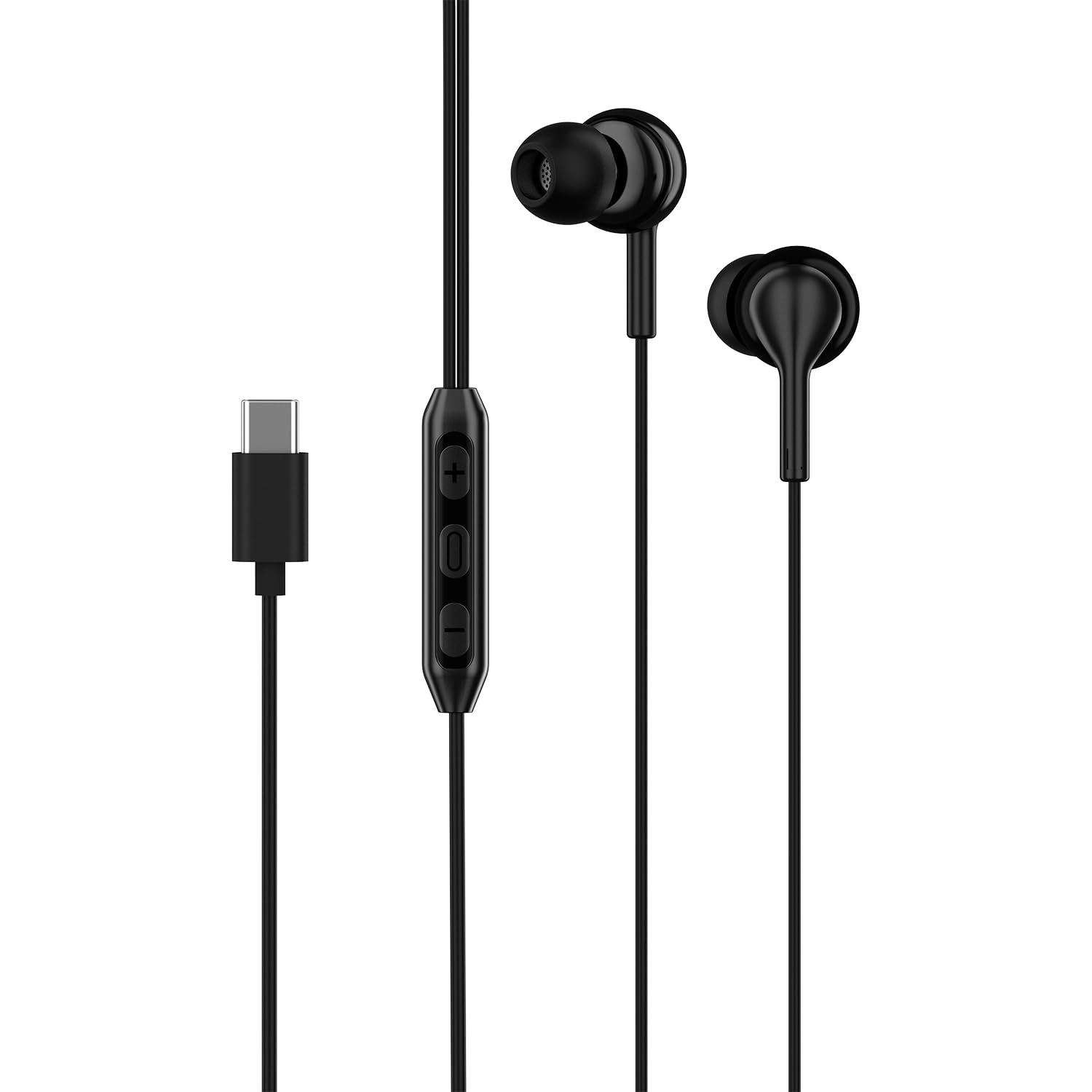 boAt BassHeads 100 C Wired Earphones with Type-C Jack, in-Line Microphone, 10mm Drivers, Signature Sound, Integrated Controls & Multi-OS Compatibility(Black)