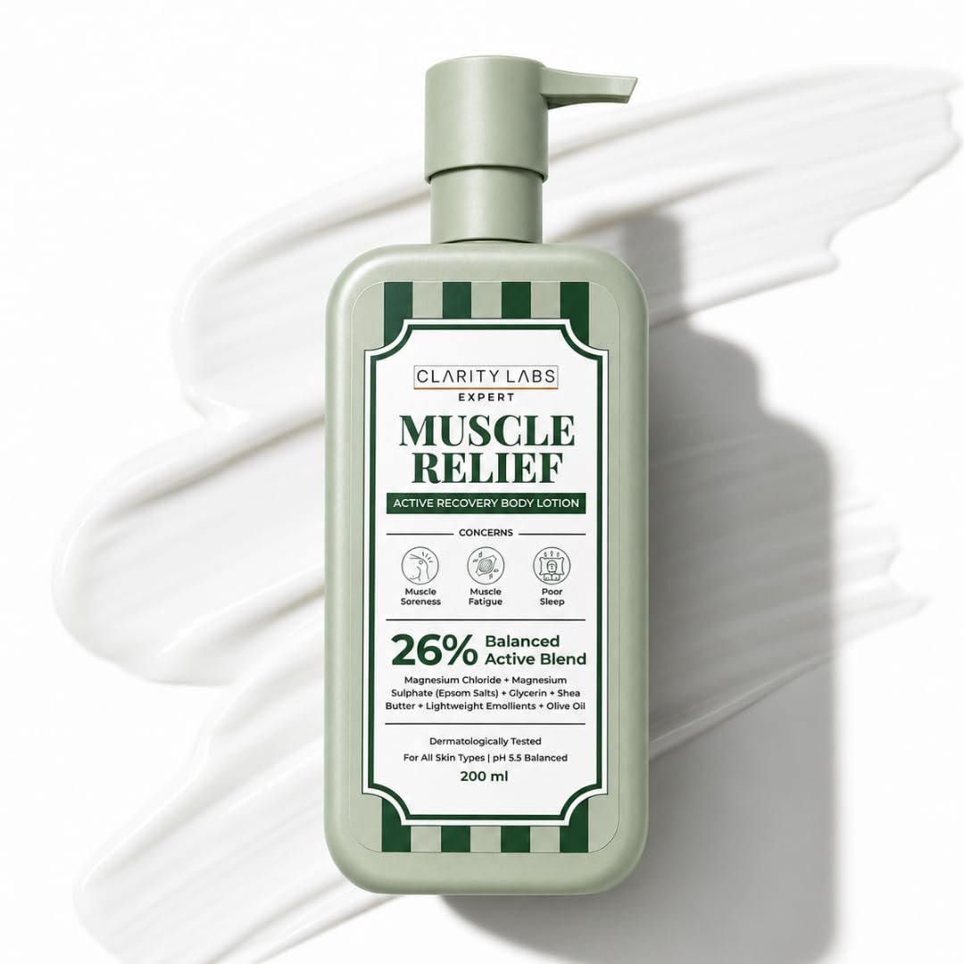Muscle Relief Magnesium Body Lotion | Sleep & Muscle | 26% Balanced Active Blend | Sleep Support & Relaxation | Post Workout & Recovery | 10% Magnesium Chloride, Magnesium Sulfate (Epsom),